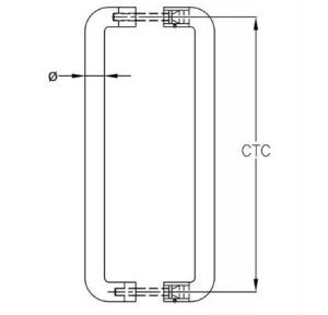 Dorma D Type Pull Door Handle 300x22mm XL-C 3002A (Set of 2 Pcs)